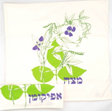 Load image into Gallery viewer, Barbara Shaw Botanical Matza Cover and Afikoman Set for Passover