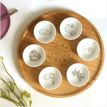 Load image into Gallery viewer, Modern Wood Ceramic Seder Plate