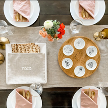 Load image into Gallery viewer, Modern Wood Ceramic Seder Plate