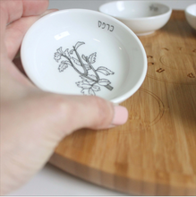 Load image into Gallery viewer, Modern Wood Ceramic Seder Plate