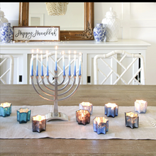 Load image into Gallery viewer, Embroidered Chanukah Linen Runner
