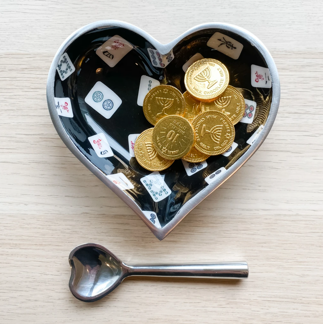 Mah Jong Heart Bowl with Heart Spoon