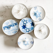 Load image into Gallery viewer, Star of David Tealights &amp; Candle Holders- Chanukah Decoration
