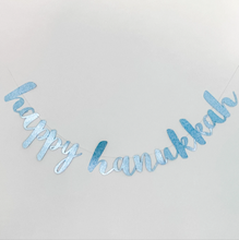 Load image into Gallery viewer, Happy Chanukah Blue glitter banner
