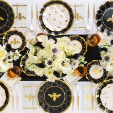 Load image into Gallery viewer, Rosh Hashanah 3 Ply, Honeybee Foil Dinner Napkins- 20 Pack
