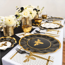 Load image into Gallery viewer, Rosh Hashanah 3 Ply, Honeybee Foil Dinner Napkins- 20 Pack

